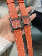 Hermes Heure H classic stainless steel watch with a super A-grade mother-of-pear