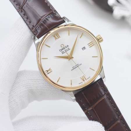 White case with gold case and 20mm steel strap 20mm Brand: Omega Type: Men's wat - Click Image to Close