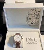Iwc Portofino automatic mechanical movement, 18K red gold case, men's Swiss watc