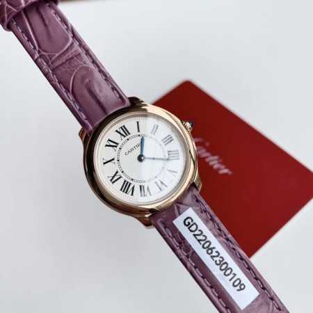 Cartier Rondelouis Quartz Rose Gold Alligator Leather Strap Watch. A brand new a - Click Image to Close