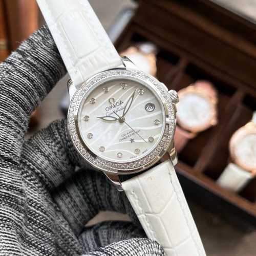 Leather Strap, White Case, Rose Gold Case Ceramic Strap, White Case, Rose Gold C