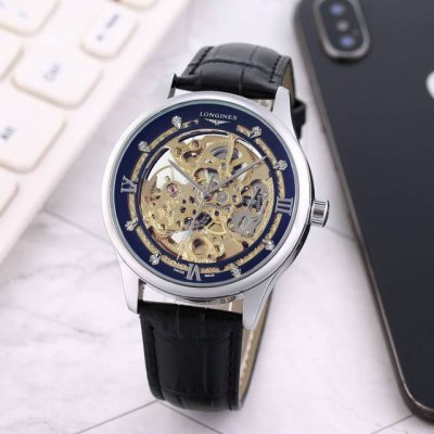 Genuine Leather Strap With Ten-Pair Push-Button Butterfly Buckle, White: , Gold: