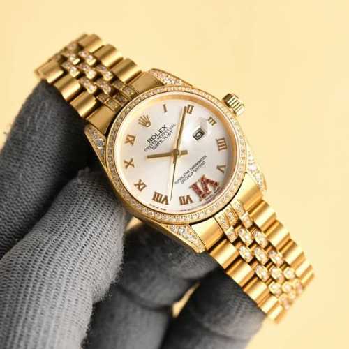 White Steel Bracelet, Gold Steel Bracelet 2025 Rolex Datejust Series Elegant Lad