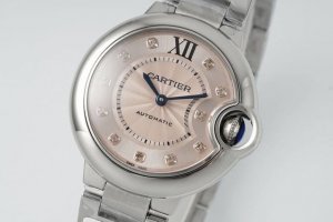 Af - New Exquisitely Engraved Cartier 33mm Quartz Ballon Bleu Series Watch DDD.