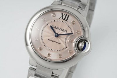 Af - New Exquisitely Engraved Cartier 33mm Quartz Ballon Bleu Series Watch DDD.