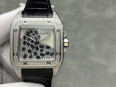 Tw Full Diamond Cartier Panther Santos Women's 35Mm Men's 40Mm 9015 Movement