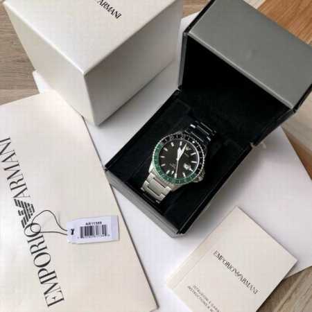 New Arrival! GMT Dual Time Zone Submariner! Genuine Armani quartz men's watch, - Click Image to Close