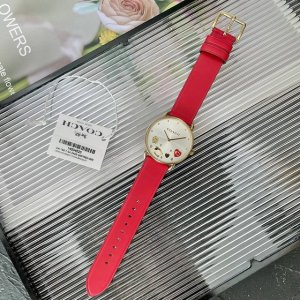 Coach Elliot series heart camellia quartz ladies watch, sunburst pattern dial, m