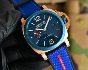 Panerai curved coated glass, 44mm*16mm, rubber strap with original pin buckle,