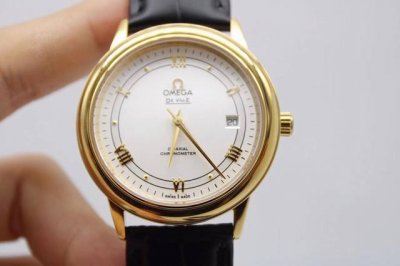 White Leather Steel Band 20 Gold 20 Brand: Omega Series: Classic De Ville Series
