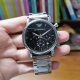 White or all-black, Emporio Armani elegant men's watch, multi-functional quartz