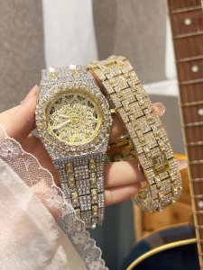 New Gold Case Full Diamond Audemars Piguet Ap Boutique Men's Watch, Exquisite Cr