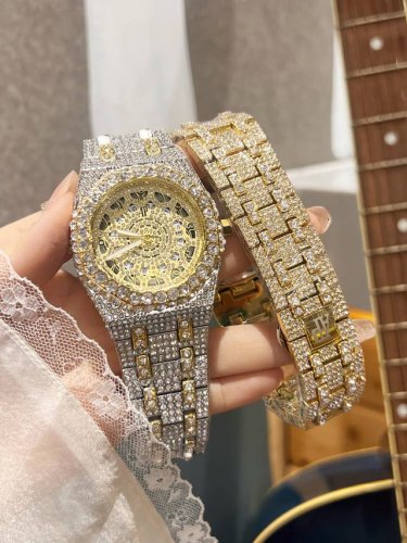 New Gold Case Full Diamond Audemars Piguet Ap Boutique Men's Watch, Exquisite Cr
