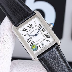 Light Diamond 1110Tw Factory Cartier Tank Series Mechanical Men's Steel Case St