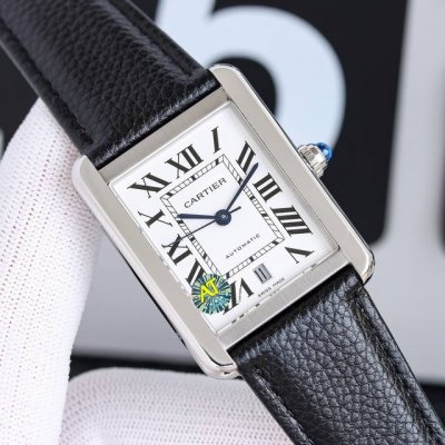 Light Diamond 1110Tw Factory Cartier Tank Series Mechanical Men's Steel Case St