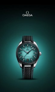 In stock! Brand new Seamaster Aqua Terra watch in turquoise, 41mm diameter, pow
