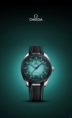 In stock! Brand new Seamaster Aqua Terra watch in turquoise, 41mm diameter, pow
