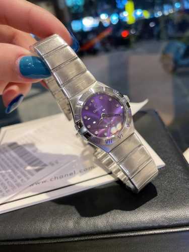 The new 2018 Omega Constellation series watch with a brand-new colored dial inje