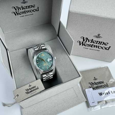 viviennewestwood Watch With Green Embossed Dial, Quartz Movement, Stainless S - Click Image to Close