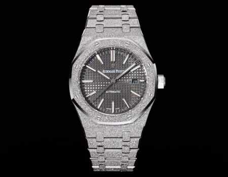 White-Gold Omf Premium Ap Royal Oak 37Mm Frost Gold Version, "King of Steel" Au - Click Image to Close