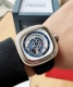 Sevenfriday - Novel design! Wooden bezel! Crafted from Thai peach wood! Blue dia