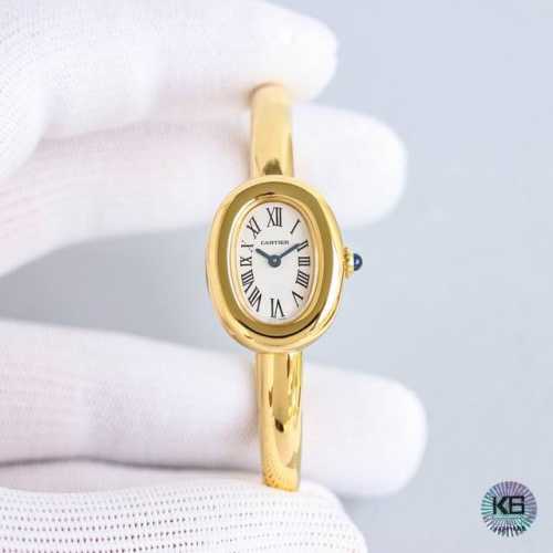 Sincere work! Cartier "Bathtub" gold bracelet watch! This series of round and r