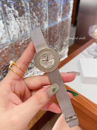 Gucci new mesh strap watch, 36mm dial, adjustable clasp, multiple colors availab - Click Image to Close