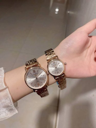 Gold case + 20 steel strap + 20 Longines boutique couple's watch classic three-h