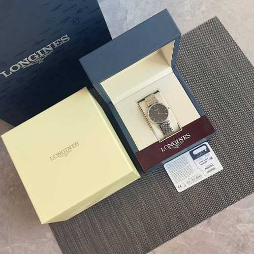 With Warranty Card, Black Roman Numeral Dial! Ultra-Thin Longines Elegance Serie