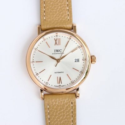 White Gold Iwc Portofino Series - Medium-Sized Watch 37Mm Combining Elegant Nobl