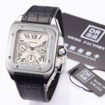 Cartier Santos 7750 Leather Strap With Steel Bracelet, Three-In-One Configuratio