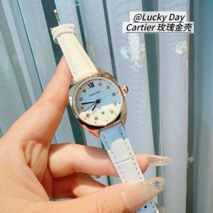 Rose gold diamond face Roman face Cartier-Cartier women's watch is young and go