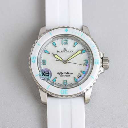Blancpain Fifty Fathoms Series Pink Blue and White Mother-of-Pearl Dial Automat - Click Image to Close