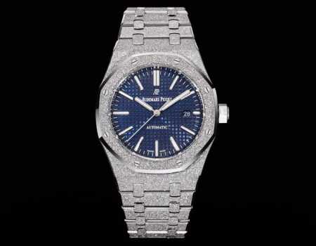 White-Gold Omf Premium Ap Royal Oak 37Mm Frosted Gold Version, "King of Steel" - Click Image to Close