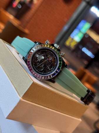 New Rolex Daytona Skeleton Series 316L Stainless Steel Case, 43mm Size, Mineral - Click Image to Close