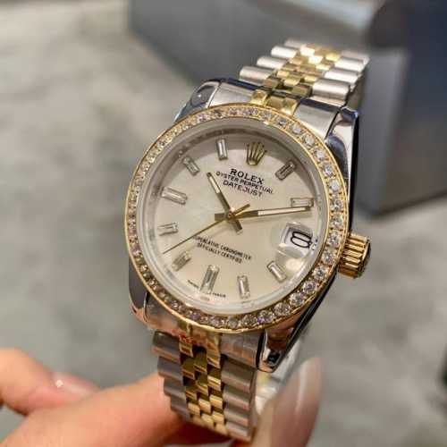 Rolex Datejust 31mm Watch: A Dazzling Declaration of 10 Square-Size Diamonds. On