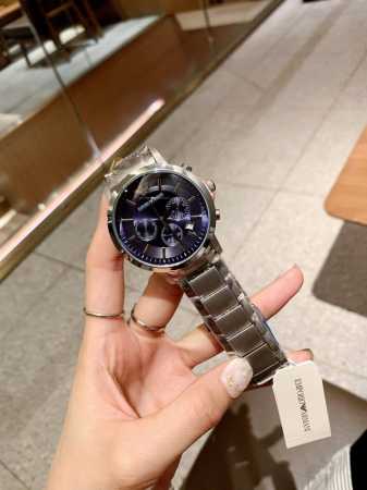 Armani, men's six-hand movement, solid steel bracelet ~~ Ddd - Click Image to Close