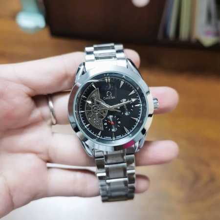 Stainless steel bracelet + butterfly clasp, white: , two-tone, all black: Omega - Click Image to Close