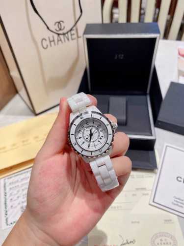 Premium Ceramic Chanel J12 Quartz Women's Watch, Ceramic Material, Stone Dial, 3