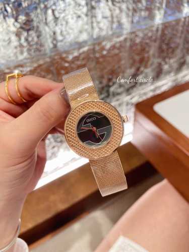 Gucci new mesh strap watch, 36mm dial, adjustable clasp, multiple colors availab