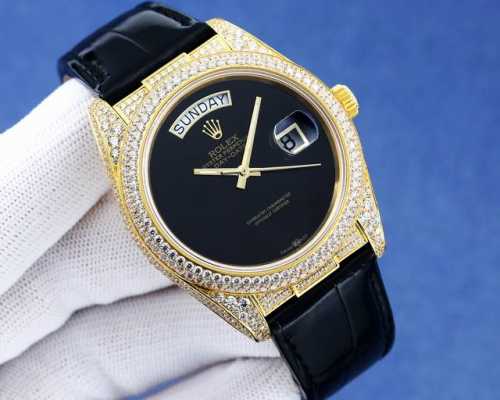 White, Gold Rolex Top-Tier Quality, First-Edition Datejust American Alligator Le