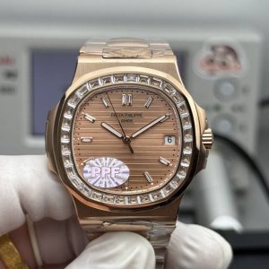 Ppf Patek Philippe 5711 series diamond-set limited edition Nautilus with integra