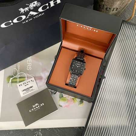 Newest arrival! Original Coach women's small square watch, the design gives the - Click Image to Close