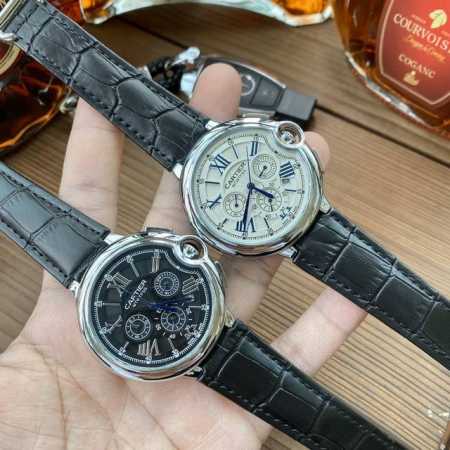 Brand: Cartier Ballon Bleu Series. A popular men's watch with a genuine leather - Click Image to Close