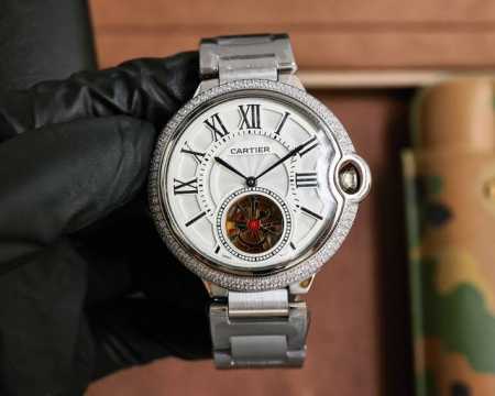 Cartier Cartier Fully Automatic Mechanical First Layer Calfskin Arched Blue Ligh - Click Image to Close
