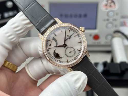 Vacheron Constantin Patrimony Moon Phase Watch features a 36mm round white gold