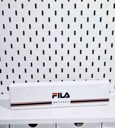 Fila genuine watch, quartz movement, silicone strap, black dial, unisex, trendy
