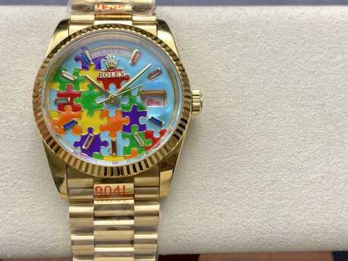 Rolex Jigsaw Enamel Dial Oyster Perpetual Day-Date 36Mm