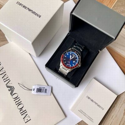 New Arrival! GMT Dual Time Zone Submariner! Genuine Armani quartz men's watch, d