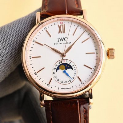 New Portofino series watch, pointer date watch, IWC moon phase series. Men's wa New Portofino series watch, pointer date watch, IWC moon phase series. Men's wa